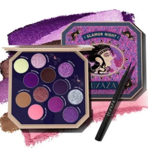 LUXAZA Eyeshadow Palette Purples 12 Colors Matte & Shimmer & Glitter